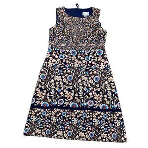 Anthropologie Maeve Dress Size 2 Blue Red Floral Tank Sheath Boho Peasant Summer